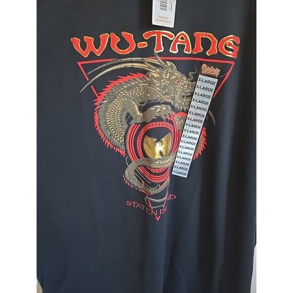 WU-TANG Staten Island Black T-shirt Size XL Dragon Concert Rap T Retro - Picture 2 of 2